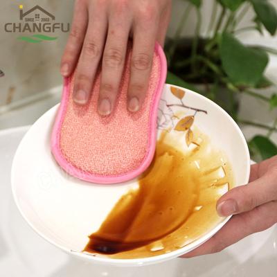 China Sustainable Changfu Microfiber Kitchen Wash Sponge Dish High Density Scouring Sponge for sale