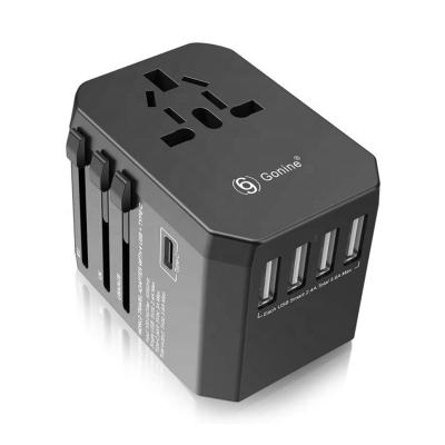 China Universal Mobile Devices Travel Plug Power Adapter, 4 USB Ports Wall Outlet Charger for 150+ Countries, AC Converter with Type C Ports for sale