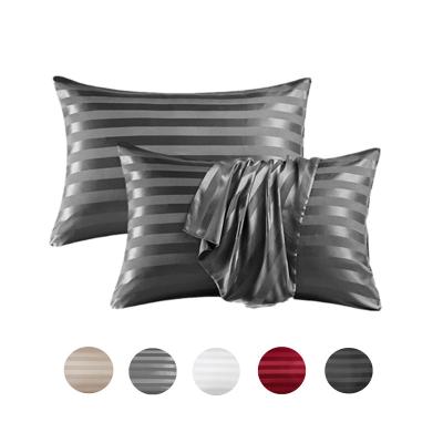 China 20x26 Inch Pillowcase Satin Jacquard Cooling Silk Pillowcase With Envelope Closure for sale