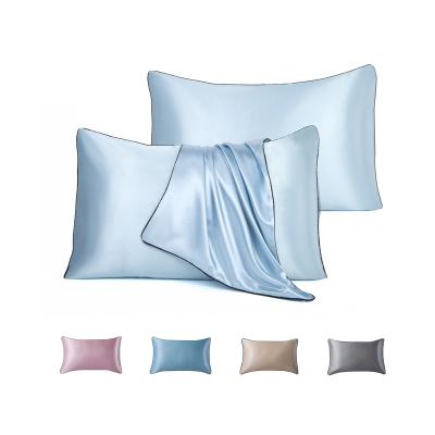 China Cooling High Quality Satin Cooling Pillow Case With Whistling Rope Around For Hair And Skin Queen For 20*30in for sale