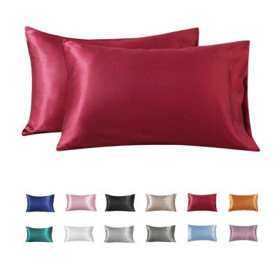 China Custom Anti-Static High Quality Satin Queen Size Pillow Case With Envelope Closure for sale