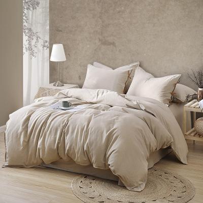 China Grade A Bedding Quality Standard Anti-Static International Nature Solid Color Linen Cotton 45 45 4 Piece Bedding Set for sale