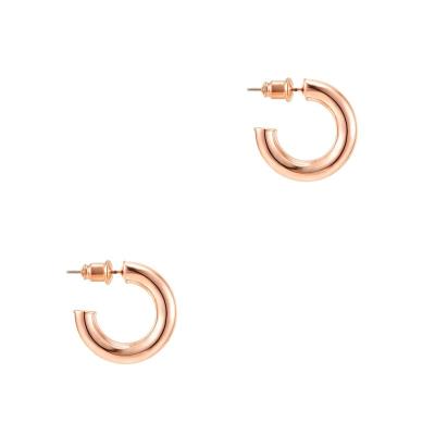 China FASHIONABLE Rose Gold Plated Lightweight Chunky Open Hoops Gold Hoop Earrings For Women for sale