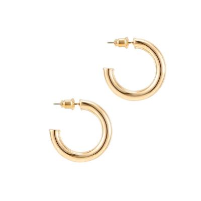 China FASHIONABLE Gold Plated Chunky Open Hoops Thick Gold Hoop Earrings for Women and Girls for sale