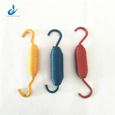 China Coil Jinchang Stainless Steel Extension Spring Blue Yellow Color Flexible Exhaust Spring for sale