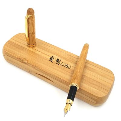 China NEW Luxury Eco-Friendly Gift Pen Logo Engraved Handmade Bamboo Pen Box For Fountain Pen for sale