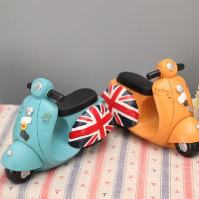 China New Type Europe Saving Money Resin Home Decoration Supply Items In Living Room Motorcycle Shaped Resin Coin Banks, Resin Money Bank for sale