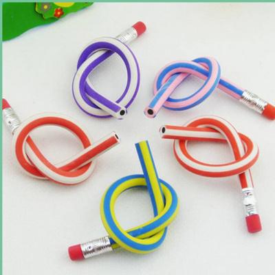 China Promotional Pencil Colorful Magic Curvy Flexible Soft Pencil With Eraser Toppers Kids Writing Gift Cheap Wholesale Pencils for sale