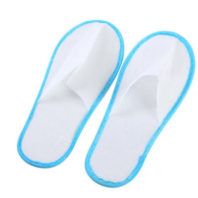 China New Promotion Sales Promotion Alibaba Hotel Slippers Blue Non-woven Fabric Slipper Wholesale Hot Disposable Edge Cheap Slipper for sale