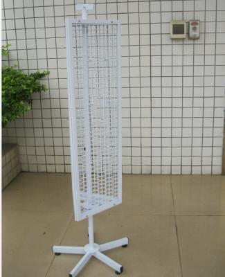 China Retail POS Metal 3 Sides Iron Wire Mesh Slippers Triangle Standee Rotating Hanging Display Rack for sale