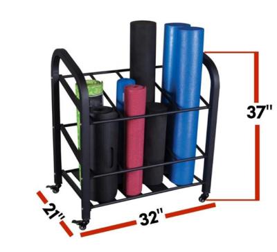 China Custom Floor Metal Rack Exhibit Rotating Yoga Mat Storage Showcase / Rack / Display Stand for sale