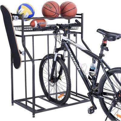 China Sustainable 3 Bike Floor Parking Rack For Garage Organizer Free Standing Bike Rack For Adult Or Kids Bike for sale