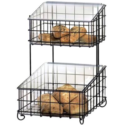 China Iron 2 Tier Bread and Bagel Display Stands for sale