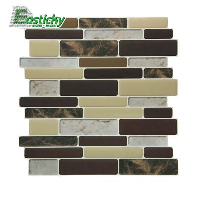 China Customized design modern 3d wallpaper sticker fire resistance kitchen backsplash skin and stick wall tile for sale