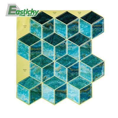 China Modern Geometric Home Decoration 3D Wall Stickers Adhesive Pattern Peel and Stick Backsplash for sale