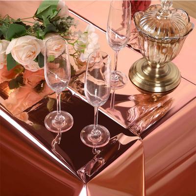 China Party Wedding Disposable Luxury Custom Plastic Disposable Tablecloths Shimmer Dining Cake Table Cover For Home Carnival Decoration for sale