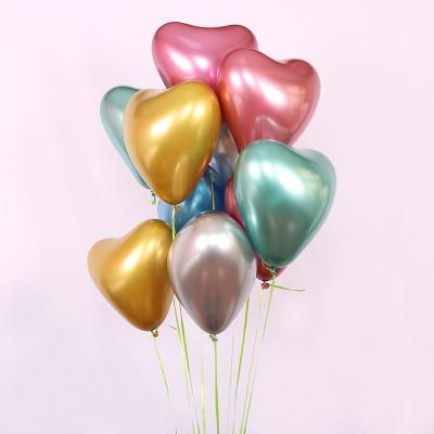 China 12 Inch Decoration 2.7g Heart Balloons Chrome Metallic Balloon Supplies Party Balloons Decoration Balloons for sale