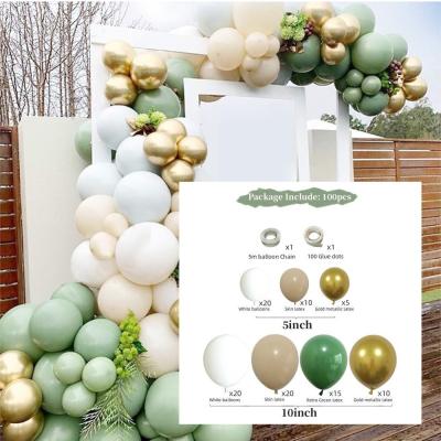 China Brithday Decor /WeedingParty/Gifts Macaron Green Latex Balloon Garland Birthday Decoration Set Theme Party for sale