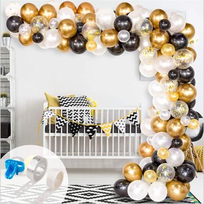 China Brithday Decor /WeedingParty/Wholesale Arch Kit Black White Favors and Gold Balloon Garland Party Decoration for sale