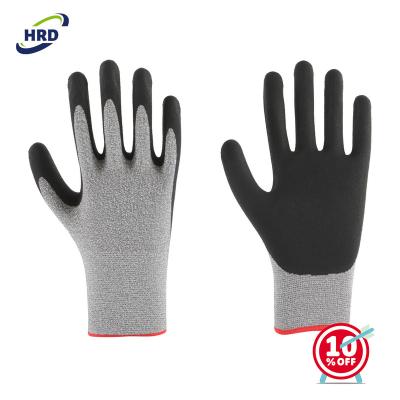 China Soft and felxible Professional Manufacturer of High Tech Micro Foam Nitrile Coated Construction Work Gloves for sale