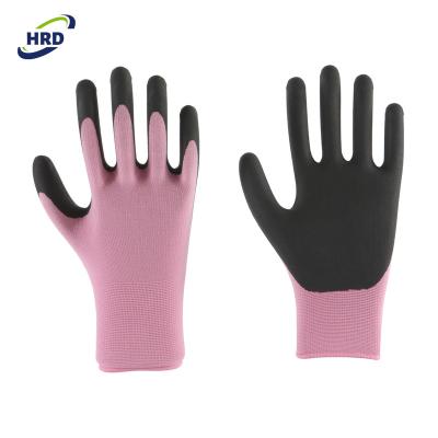 China Soft and felxible quality ultra thin micro foam nitrile tools coated nylon liner flexible universal work gloves for sale