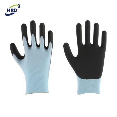 China Soft and felxible Advanced Technology Foam Nitrile NBR Coated Shell Flexible Nylon Craftsman Work Glove for sale