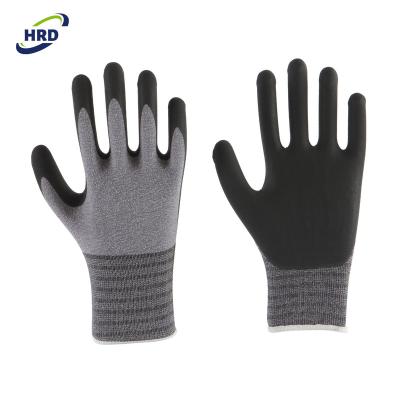 China Manufacturer ODM professional soft and felxible ultra thin micro foam nitrile dipped maximum flexible safety work glove for sale