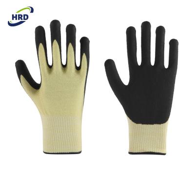 China Soft and felxible soft micro foam nitrile coated Aramid heat and cut resistant safety work glove for sale