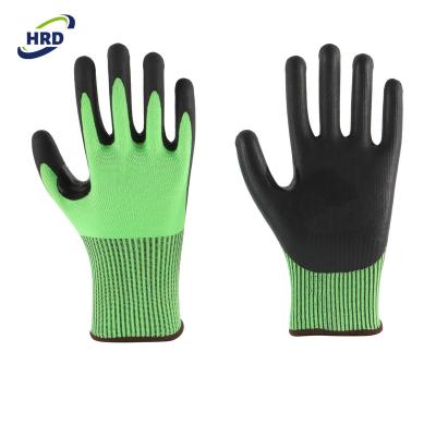 China Soft and felxible foam hi-tech nitrile coated ANSI A3 reinforced soft blade cut resistant occupational safety work glove for sale