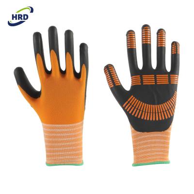 China Soft and felxible popular micro foam nitrile coated palm abrasion resistance new patterned mechanical safety work gloves for sale