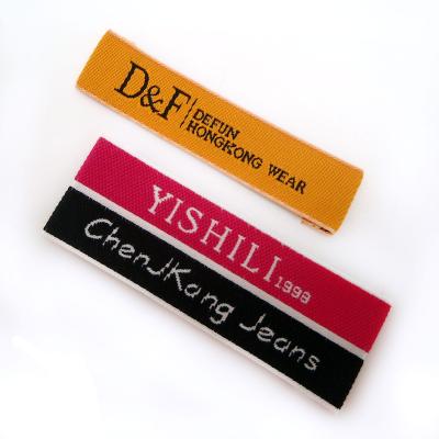 China The Other Damask Logo Machine Label Woven Good Quality Cotton Fabric Labels For Clothing for sale