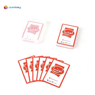 China 100% Custom Waterproof Plastic Material Paper / Plastic Printing Logo Poker Size Playing Cards for sale