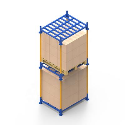 China Customized Stackable And Detachable Warehouse Stacking Steel Post Pallet Rack Stillages For Cold Room for sale