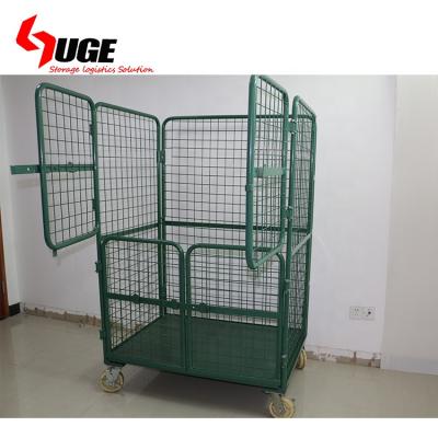 China High Loading Capacity Foldable Powder Coated Collapsible Roll Cage Roll Pallet For Supermarket for sale