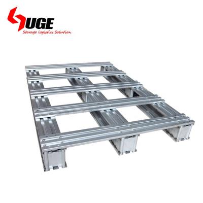 China Warehosue Multi-specification Galvanized Iron Industrial Stacking Steel Pallet For Storage for sale