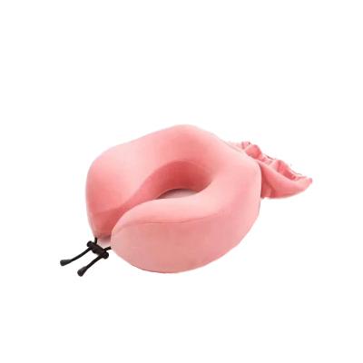 China Comfortable Memory Travel Airplane Small Light Receive And Save Space Memory Foam Neck Pillow for sale