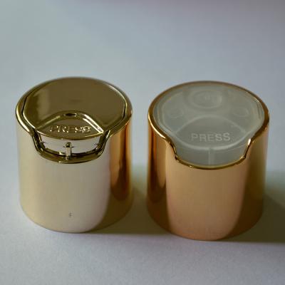 China Gold alum. Silver cover/alum. Shiny Disc Top Cap Cover Sliver Gold Press Cap Aluminum Metal Cover for sale