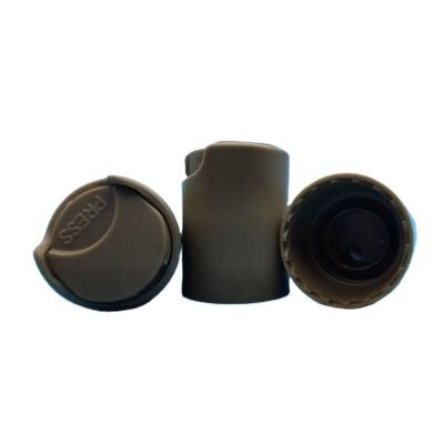 China Non Reverse Plastic Top Cap PP Cap 18mm Brown Screw Disc Top Cap 18 410 for sale