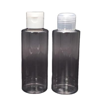 China Personal Care Silk Screen Printing 120ml Transparent Empty PET Bottle Hand Soap Plastic Container With Flip Top Cap for sale