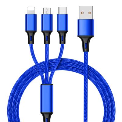 China 3 in 1 DC Charger 1m 2m 9v Led Folowing USB C Data Transfer Micro USB Cable for sale