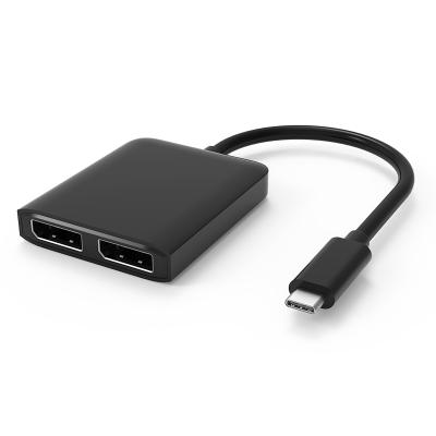 China Compatible with Thunderbolt 3 Thunderbolt 3 DP 8K USB-C Adapter Supports (DP1.4 Alt Mode) to 2x DisplayPort1.4 for all systems for sale