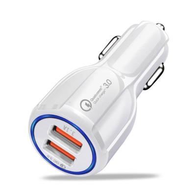 China Car Charger In-car Charger QC3.06+3.1A 2xUSB Ports For Car Phone USB Car Battery Charging Charger for sale