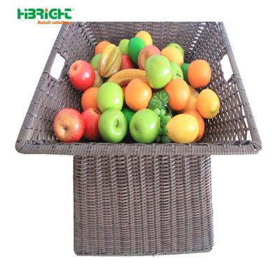 China Wicker Vegetable Basket Breadfruit Shopping Picnic Storage Basket New Style Wicker For Supermarket Display for sale