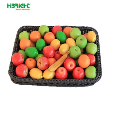 China Hand Made Plastic Mesob Rattan Basket Multifunctional Basket Supermarket Woven Serving Basket For Vegetable Fruit for sale