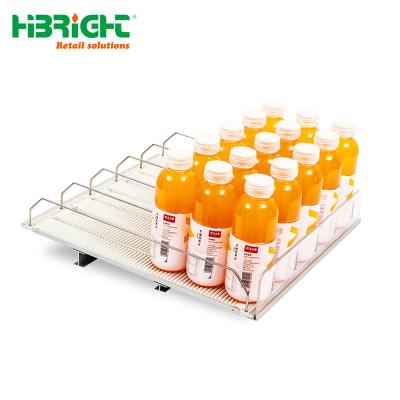 China Easy Installation Supermarket Refrigerator Auto Feeding Plastic Spring Bottle Canned Beverage Water Roller Slide Shelf Pusher System for sale