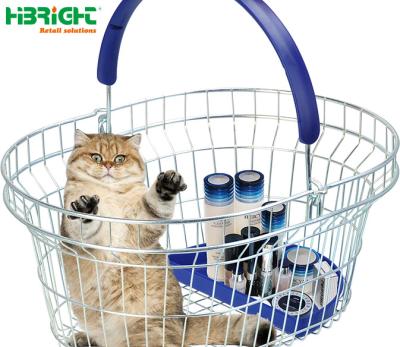 China new design Easy-carry cosmetics fruit Mesh Metal Wire Handle Carrying shopping basket for supermarket and grocery store for sale