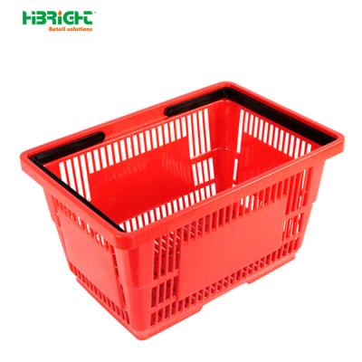 China Morden 20ltr Small Plastic Hand Held Shopping Baskets For Grocery Supermarket for sale