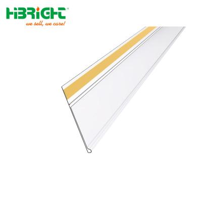 China Custom Made Price Tag Clear Self Adhesive Plastic Rack for Supermarket Shelf Brackets for sale