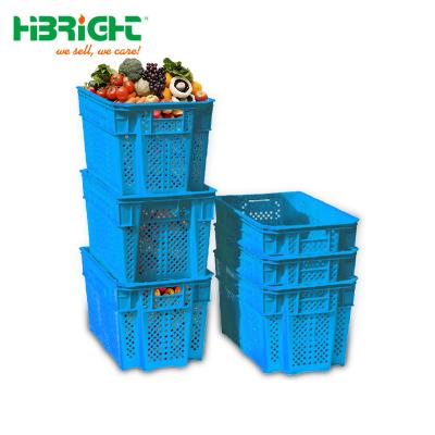 China Mesh Hot Sale Pile and Nest Plastic Vegetable and Fruit Crate for sale