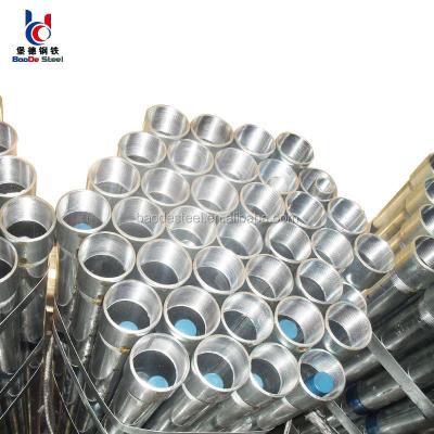 China Structure Pipe BS 1387 Hot Dipped Galvanized Steel Pipe With Coupling And Socket for sale